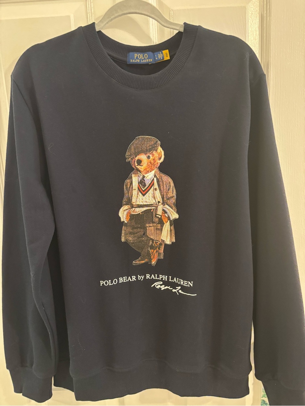 NWOT Ralph Lauren Polo Bear Navy Crewneck Sweatshirt - ladies large